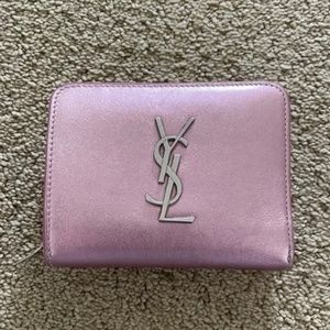 iSO Ysl Saint Laurent Pink Metallic Wallet